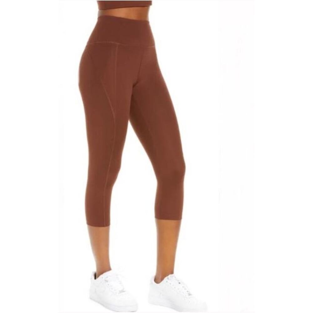 NWT Girlfriend Collective High Waist Capri Leggings Chocolate Brown Earth S